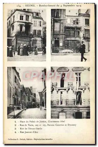 Cartes postales Militaria Reims Bombardement du 4 Septembre 1914