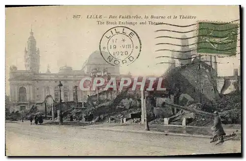 Ansichtskarte AK Militaria Lille Rue Faidherhe la Bourse et le Theatre