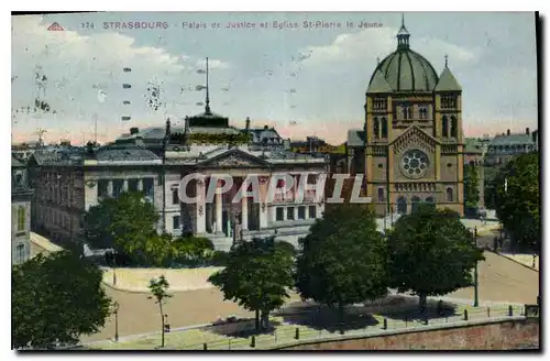 Ansichtskarte AK Strasbourg Palais de Justice et Eglise Saint Pierre le Jeune