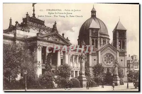 Ansichtskarte AK Strasbourg Palais de Justice Eglise Saint Pierre le Jeune