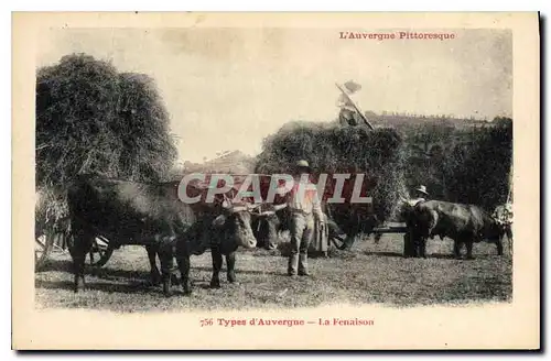 Cartes postales Folklore Types d'Auvergne la Fenaison TOP