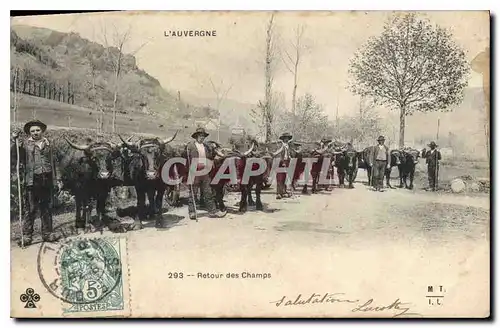 Ansichtskarte AK Folklore L'Auvergne retour des champs