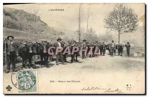 Cartes postales Folklore L'Auvergne retour des champs