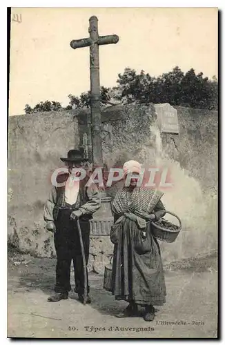 Cartes postales Folklore Types d'Auvergnats