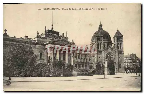 Cartes postales Strasbourg Palais de Justice et Eglise st Pierre le Jeune