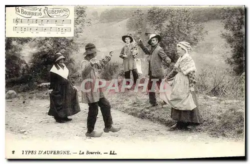 Cartes postales Folklore Types d'Auvergne la Bourree