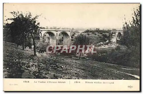 Cartes postales Militaria Le Viaduc d'Hirson detruit