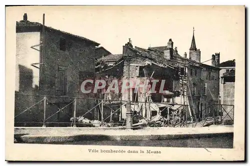 Ansichtskarte AK Militaria Ville bombardee dans la Meuse