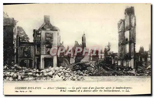 Ansichtskarte AK Militaria Guerre 1914 1916 Albert Somme Ce qu'il reste d'un Quartier apres le bombardement