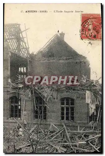 Cartes postales Militaria Amiens 1918 L'Ecole Auguste Janvier