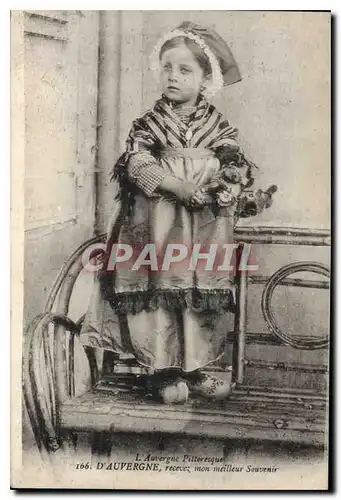 Cartes postales Folklore L'Auvergne pittoresque D'Auvergne recevez mon meilleur Souvenir