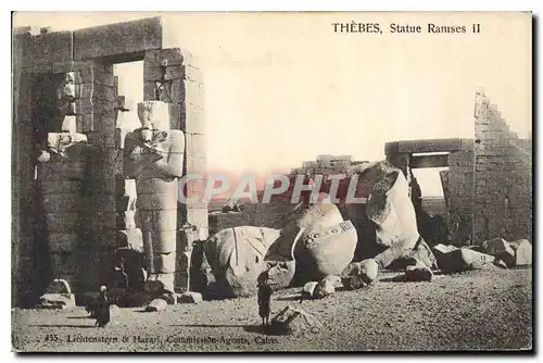 Cartes postales Egypte Egypt THEBE  Statue Ramses II