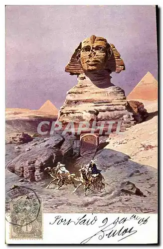 Ansichtskarte AK Egypte Egypt Sphinx Port Said