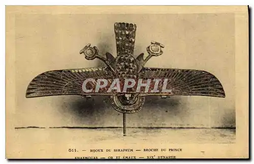 Cartes postales Egypte Egypt BIJOUX DU SERAPEUM - BROCHE DU PRINCE.KHAEMOUAS - OR ET EMAUX - XIXe DYNASTIE