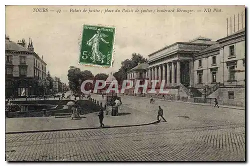 Cartes postales TOURS - Palais de justice Place de Palais de justice Boulevard B�ranger