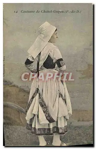 Ansichtskarte AK Folklore Costume de Ch�tel-Guyon