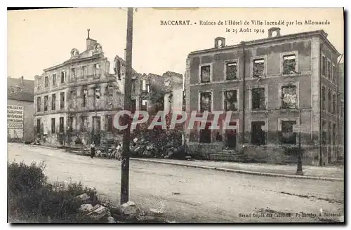 Cartes postales Militaria Ruines de l'H�tel de Ville incendi� par les Allemands le 25 Ao�t 1914