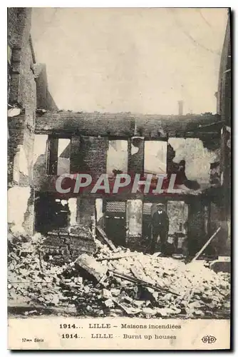 Cartes postales Militaria 1914 Maisons incendi�es