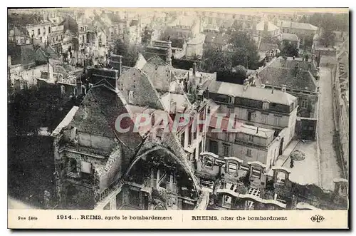 Cartes postales Militaria 1914 REIMS  apr�s le bombardement
