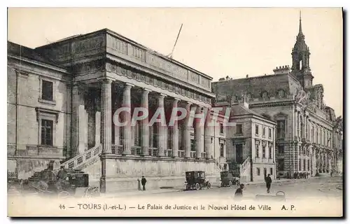 Cartes postales TOURS - Le Palais de Justice et le Nouvel Hotel de Ville