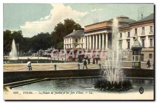 Ansichtskarte AK TOURS - Le Palais de Justice et les Jets d'eau