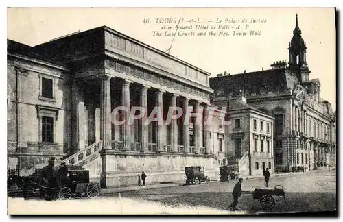 Cartes postales TOURS - Le Palais de Justice et le Nouvel Hotel de Ville