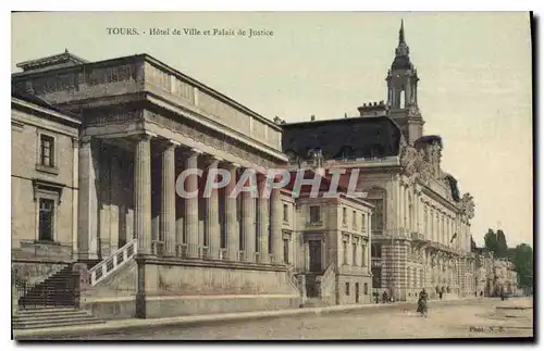 Cartes postales TOURS - Hotel de Ville et Palais de Justice