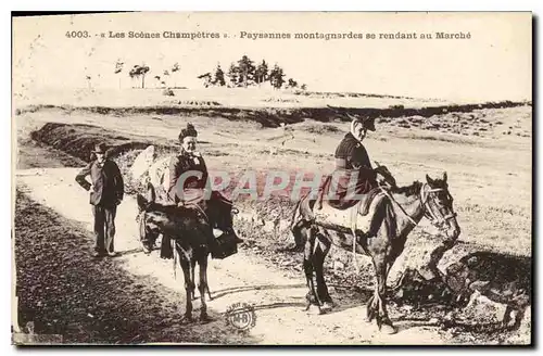 Ansichtskarte AK Folklore Les Sc�nes Champ�tres. Paysannes montagnardes se rendant au March�