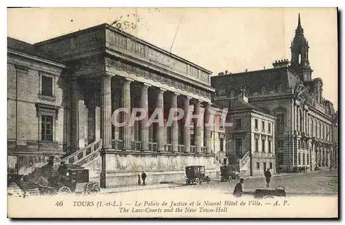 Cartes postales TOURS Palais de Justice et le Nouvel H�tel de Ville