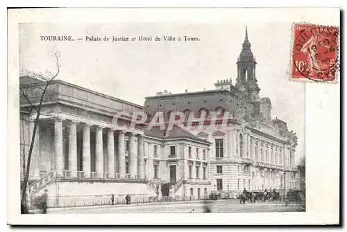 Cartes postales TOURAINE Palais de Justice et H�tel de Ville � Tours