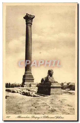 Cartes postales Egypte Egypt Alexandria La colonne Pomp�e et le Sphinx
