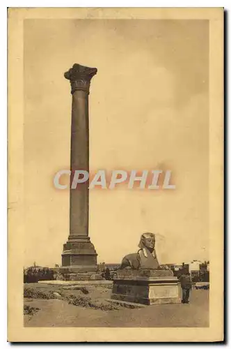 Cartes postales Egypte Egypt Alexandrie Colonne de Pompee et Sphinx