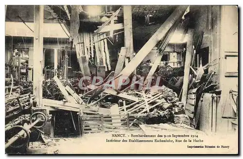 Ansichtskarte AK Militaria NANCY Bombardement des 9-10 Septembre 1914 Intérieur des établissements Eschnenlohr