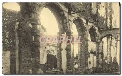 Cartes postales Militaria Ruines de Louvain Université Grand corridor