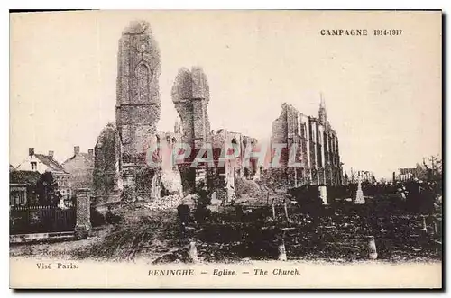 Ansichtskarte AK Militaria CAMPAGNE 1914-1917 RENINGHE Eglise