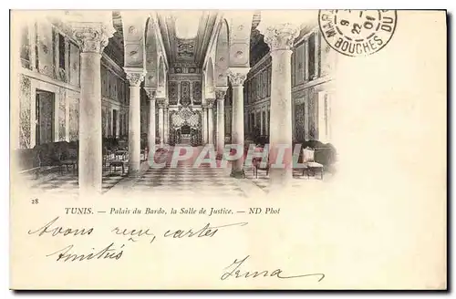 Cartes postales TUNIS Palais du Bardo la Salle de Justice