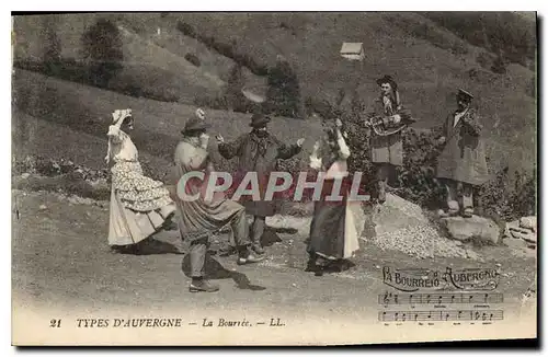 Cartes postales Folklore TYPES D'AUVERNGNE La Bourr�e.