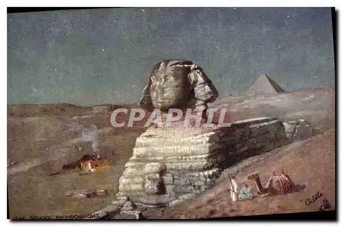 Ansichtskarte AK Egypt Egypt The sphinx by moonlight