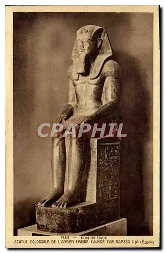 Ansichtskarte AK Egypt Egypt  PARIS Mus�e du Louvre STATUE COLOSSALE DE L'ANCIEN EMPIRE USURPE PAR RAMSES