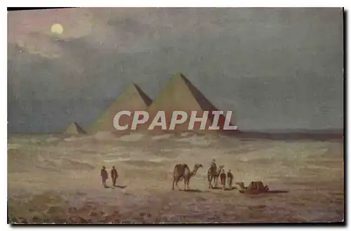 Cartes postales Egypt Egypt The pyramids at moonlight