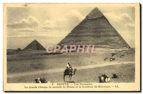 Ansichtskarte AK Egypt Egypte  Les Pyramides La grande Cheops  la seconde de Hehen et la troisieme de Micerinus