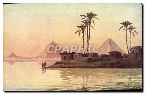 Ansichtskarte AK Egypt Egypte The temple near the sphinx and pyramids