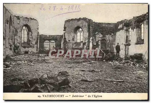 Cartes postales Militaria Vaubecourt Interieur de l'Eglise