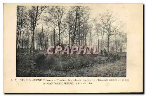 Cartes postales Militaria Montreux Jeune Alsace Tombes des soldats francais et allemands tombes au combat de Mon