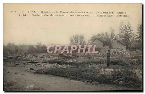 Cartes postales Militaria 1914 Bataille de la Marne du 6 au 12 sept Dompremy Entr�e