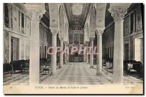 Cartes postales Tunis Palais du Bardo  la Salle de Justice