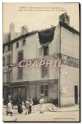 Ansichtskarte AK Militaria Nancy Bombardement des 9 10 Septembre 1914 Angle de la Rue Notre Dame