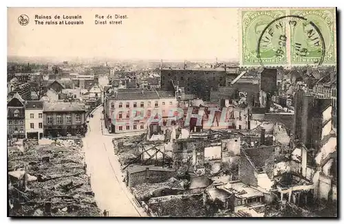 Ansichtskarte AK Militaria Ruines de Louvain Rue de Diest