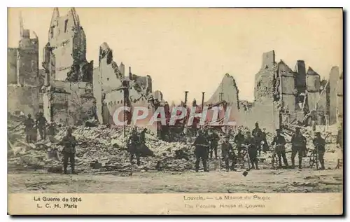 Cartes postales Militaria La Guerre de 1914 LCH Paris Louvain La Maison du Peuple
