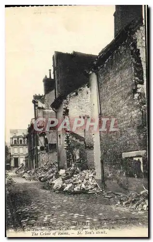 Ansichtskarte AK Militaria Reims Rue St Yon bombarde et incendiee